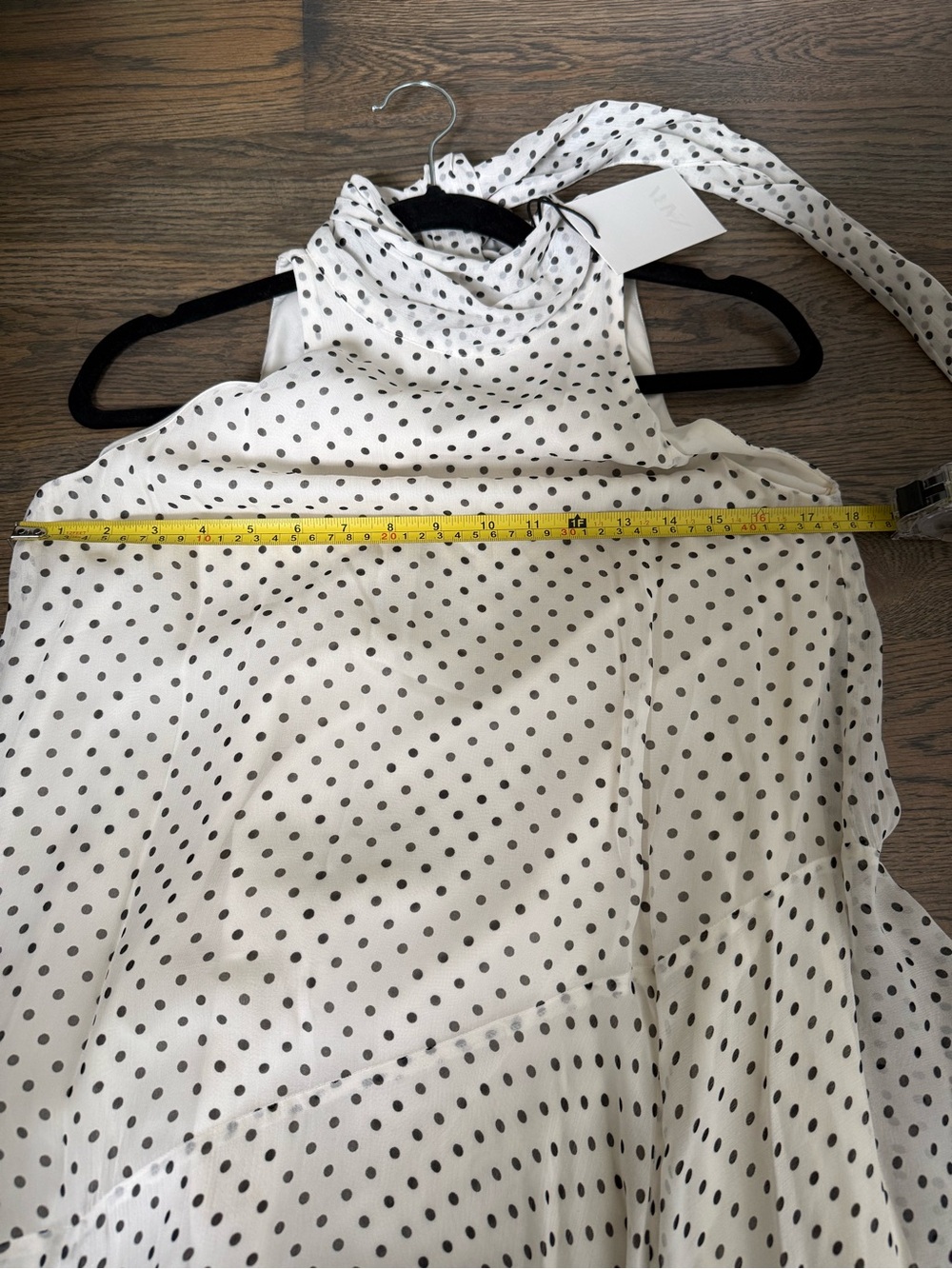 NWT Zara ZW Collection polka dot halter dress with an asymmetrical hem. Size S. - Picture 10 of 11